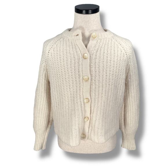 Sezane Emile Cardigan Sweater Women’s 2XS XXS Ivory Cream Knit Alpaca Blend - Picture 1 of 10